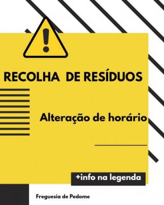RECOLHA DE RESIDUOS - ALTERA&Ccedil;&Atilde;O PARA HOR&Aacute;RIO NOTURNO
