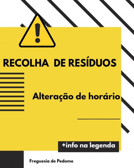 RECOLHA DE RESIDUOS - ALTERA&Ccedil;&Atilde;O PARA HOR&Aacute;RIO NOTURNO