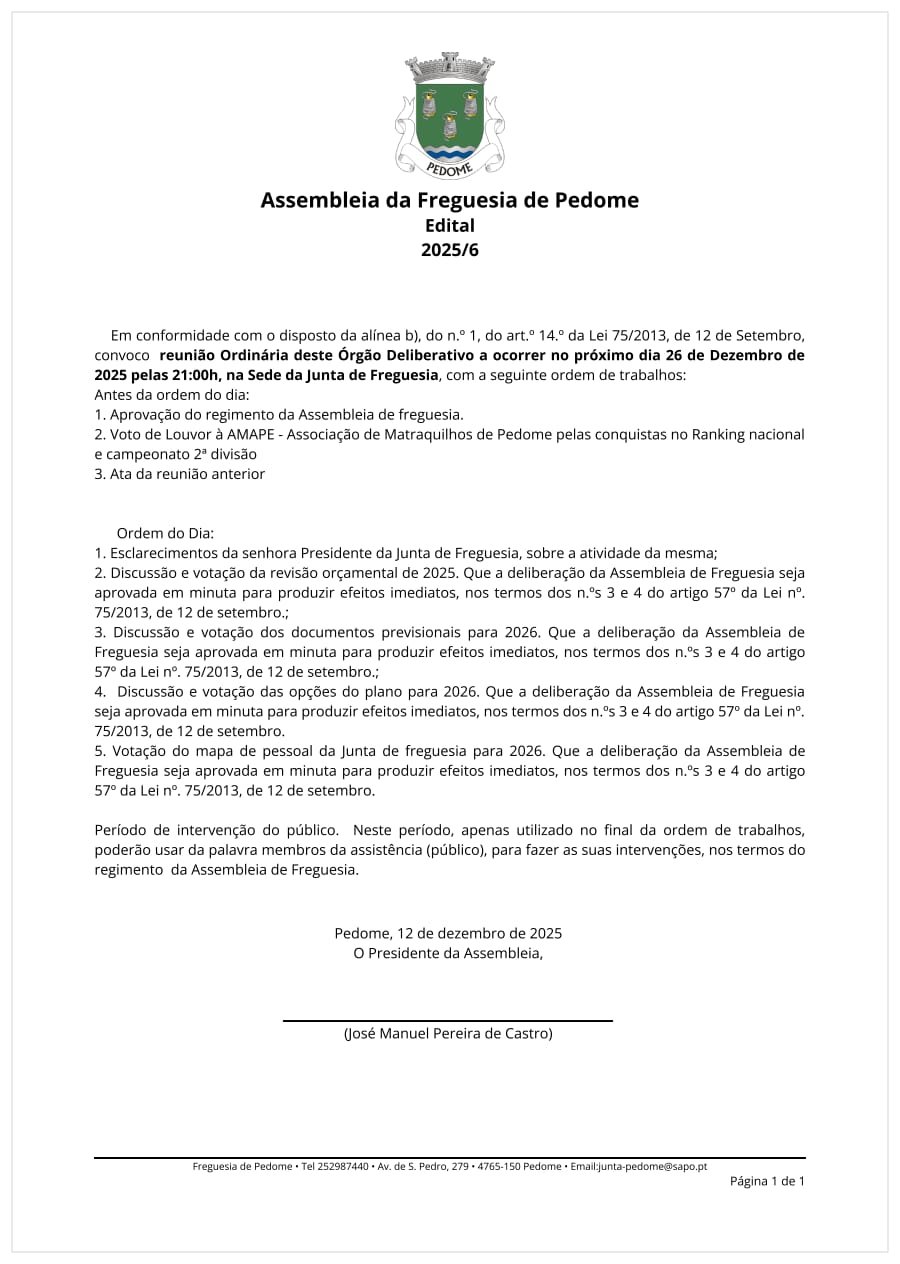 ASSEMBLEIA DE FREGUESIA